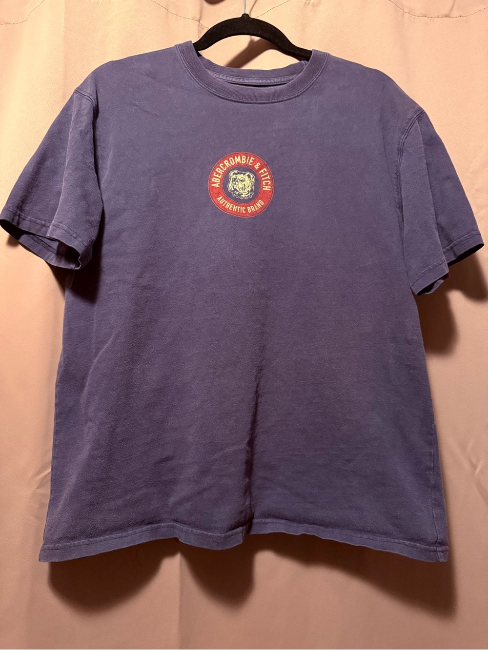 Vintage 90s Y2K Abercrombie & Fitch Center Chest Bulldog Tee - L